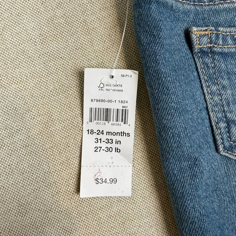 Gap Denim Mini Skirt Medium Blue Wash Elastic Waist  Baby 18–24 Months
